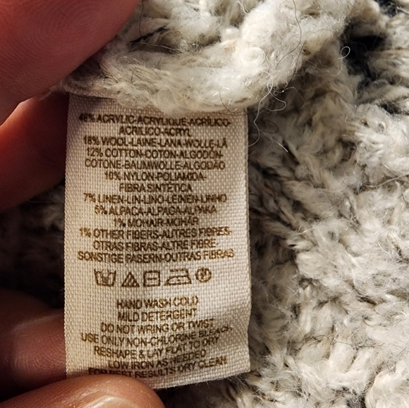 Free people oversized chunky knit print sweater size large - Picture 8 of 9